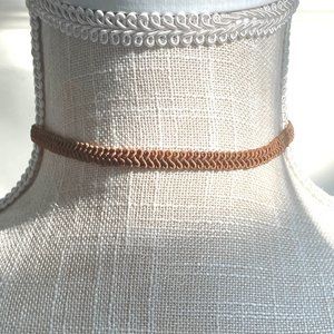 Woven Brown Boho Choker, 90's, Outer Banks, Surfer